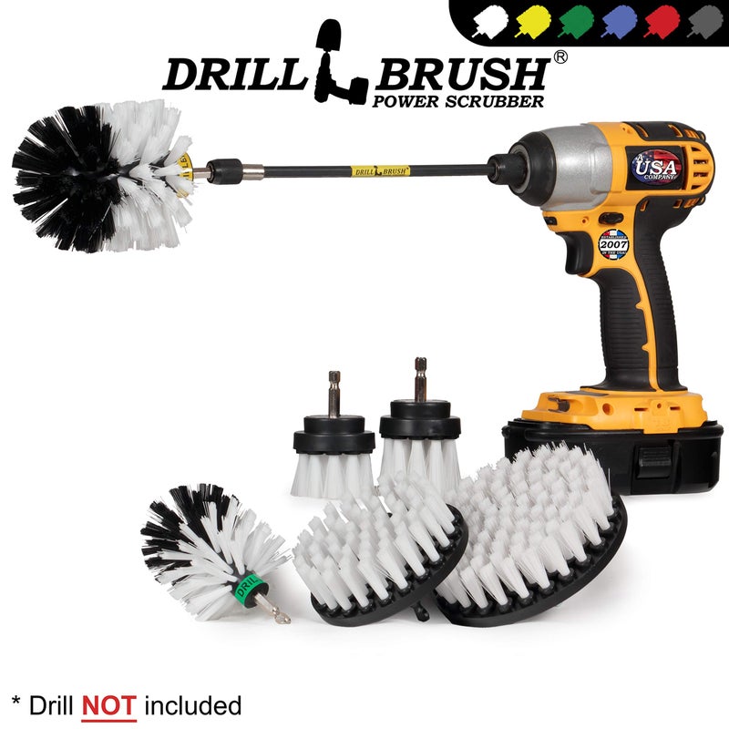 Drillbrush Drill Brush Ultimate Automotive Cleaning Kit with Extension - Truck Accessories - Glass, Upholstery, Seats, Window, Interior, Wheel, Carpet Cleaner - Car Mats - Spin Brush - Motorcycle Accessories - Image 4